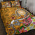 American Samoa Polynesian Quilt Bed Set - Turtle Plumeria (Gold) Gold - Polynesian Pride