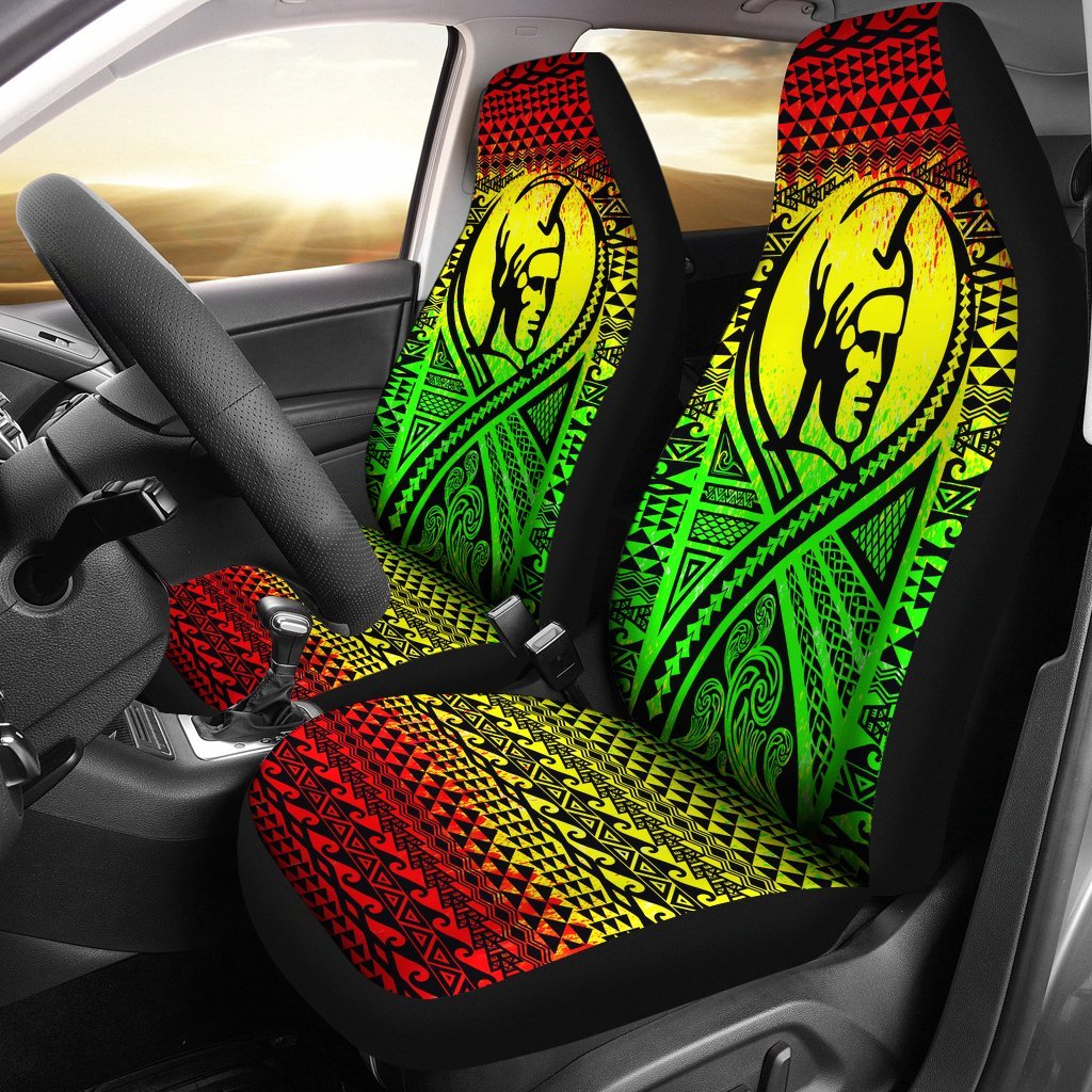 Hawaii Car Seat Covers - Polynesian King Tattoo Reggae Universal Fit Reggae - Polynesian Pride