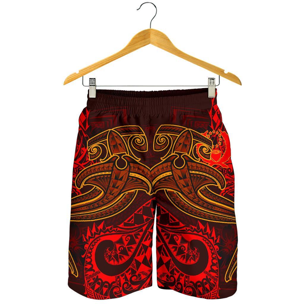 Pohnpei Men's Shorts - Red Shark Polynesian Tattoo - Polynesian Pride