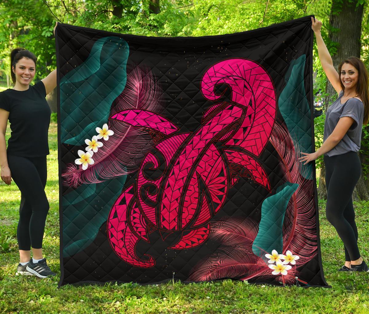 Hawaii Turtle Polynesian Tropical Premium Quilt - Ghia Style Pink Pink - Polynesian Pride