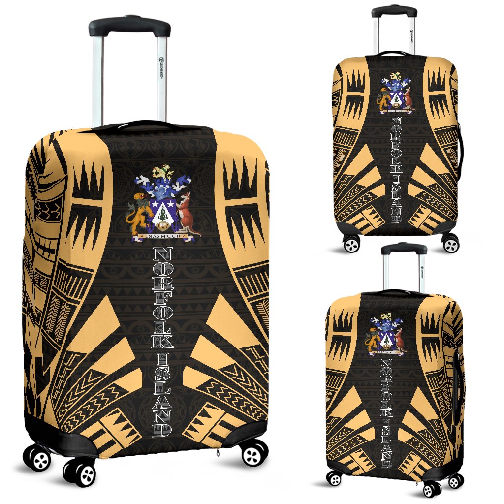 Norfolk Island Luggage Cover - Polynesian Tattoo Gold Gold - Polynesian Pride