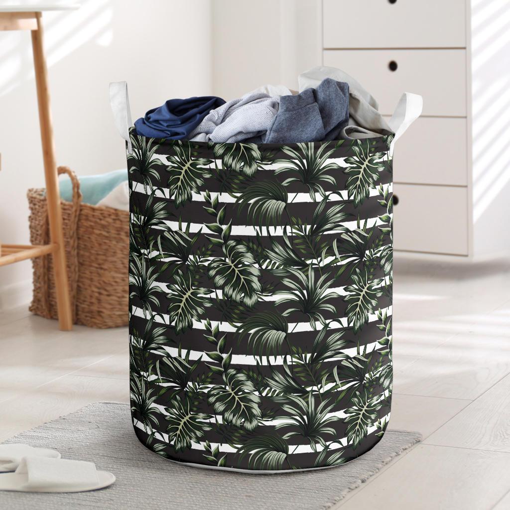 Tropical Line Patttern Hawaii Laundry Basket Laundry Basket One Size Black - Polynesian Pride