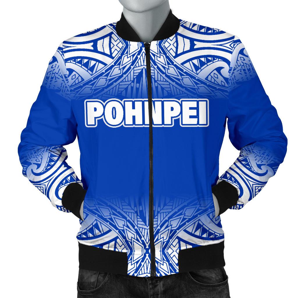 Pohnpei Men's Bomber Jacket - Fog Blue Style Blue - Polynesian Pride