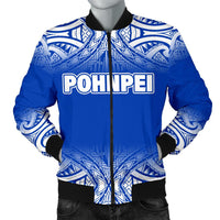 Pohnpei Men's Bomber Jacket - Fog Blue Style Blue - Polynesian Pride