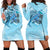 American Samoa Hoodie Dress - Polynesian Turtle Under The Sea Blue - Polynesian Pride