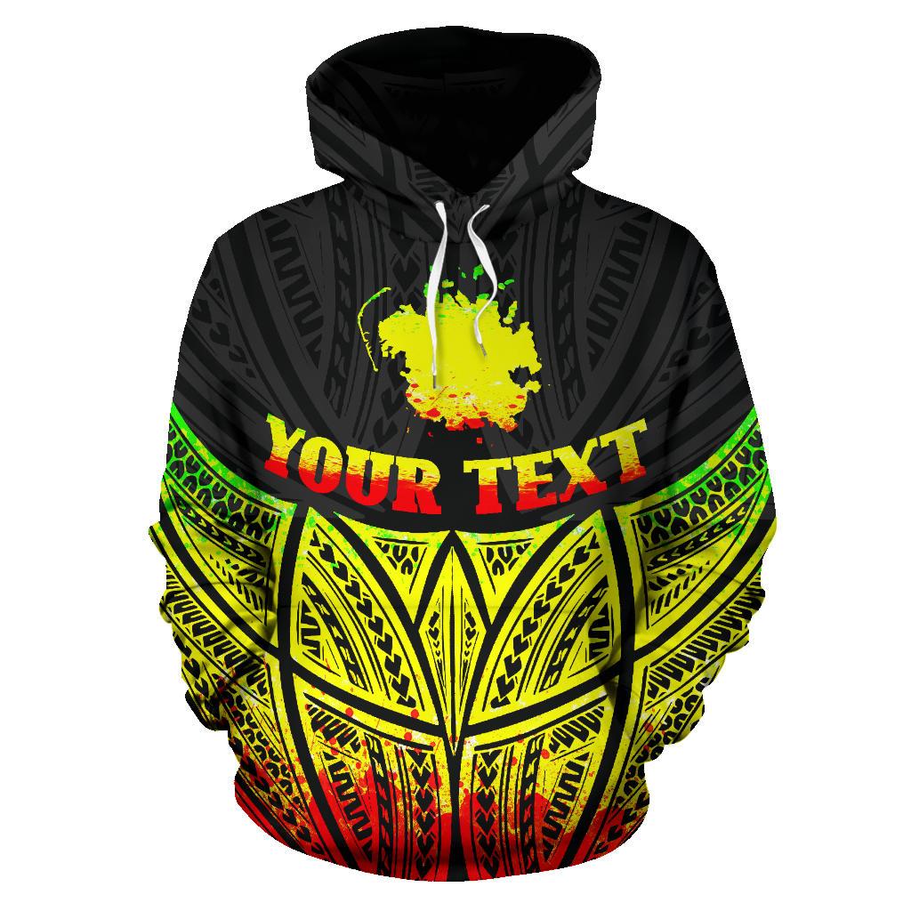 Pohnpei Polynesian Custom Hoodie Reggae Pride Map nd Seal - Polynesian Pride