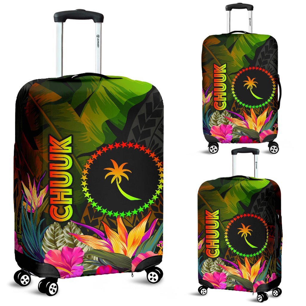 Chuuk Polynesian Luggage Covers - Hibiscus and Banana Leaves - Polynesian Pride