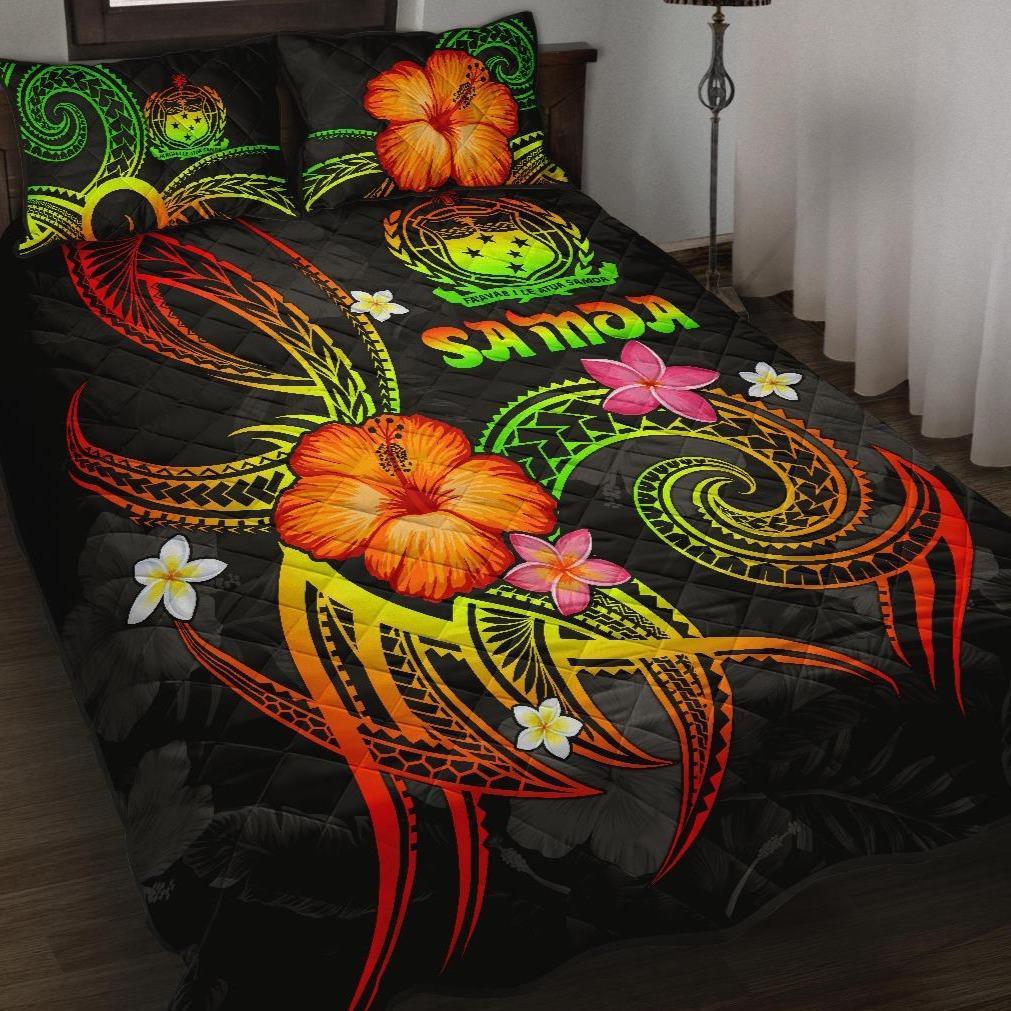 Polynesian Hawaii Quilt Bed Set - Legend of Samoa (Reggae) Art - Polynesian Pride