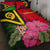 Vanuatu Quilt Bed Set - Vanuatu Flag with Hibiscus Red - Polynesian Pride