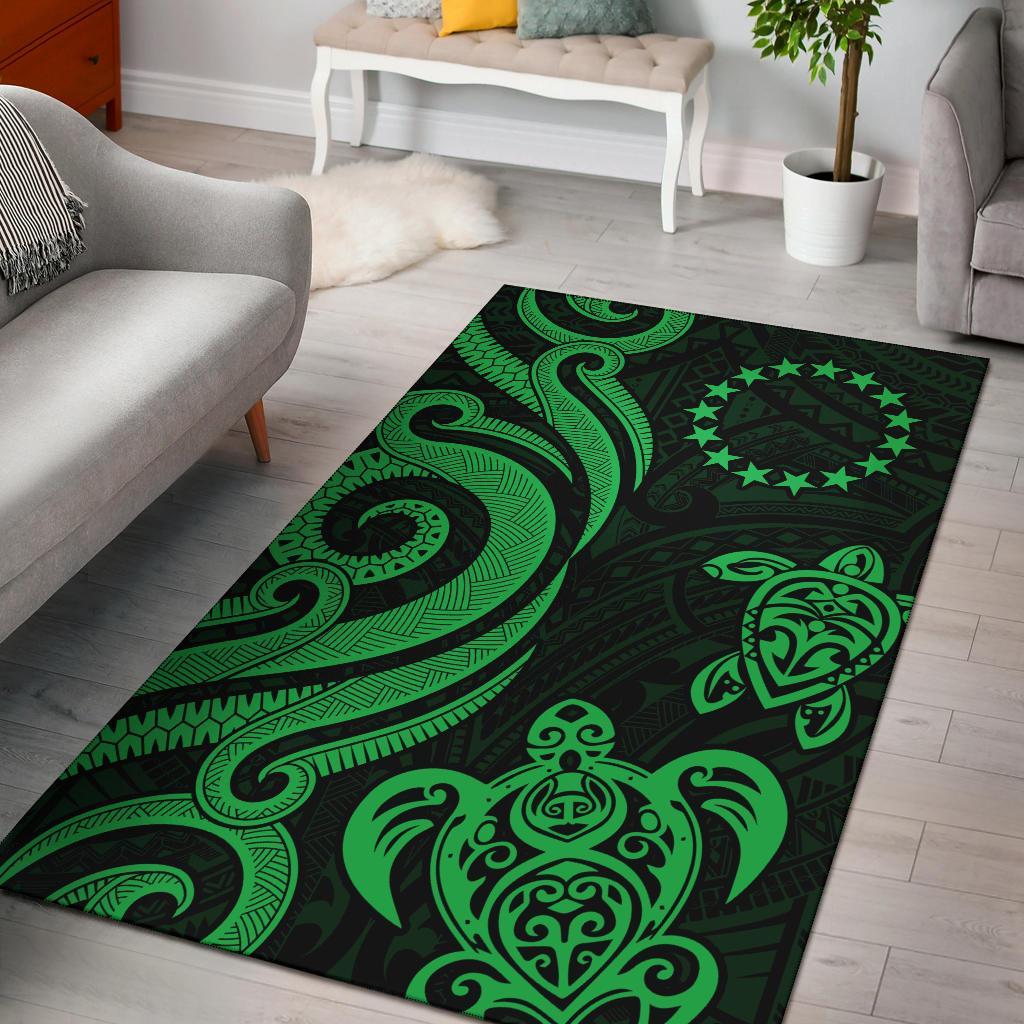 Cook Islands Area Rug - Green Tentacle Turtle Green - Polynesian Pride