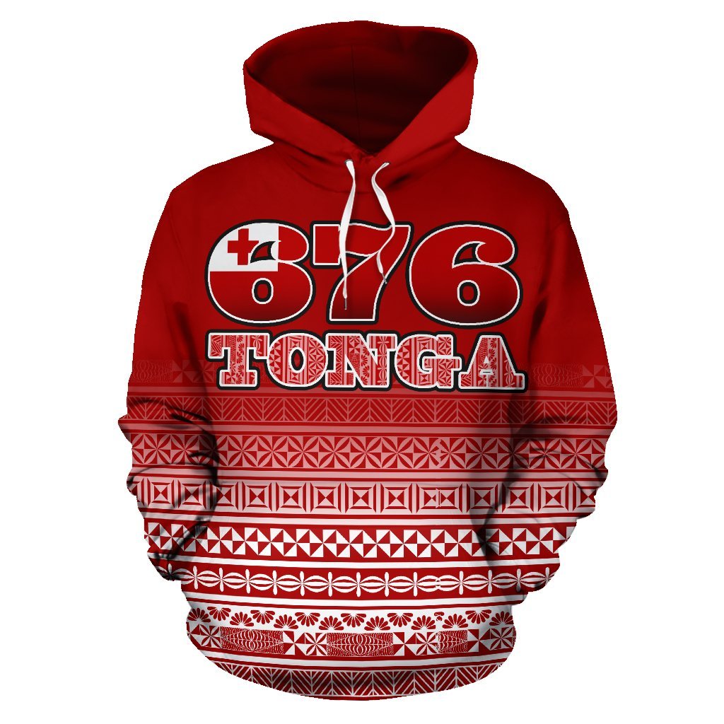 Tonga Pullover Hoodie Tonga 676 Phone Code Flag Coat of Arms - Polynesian Pride