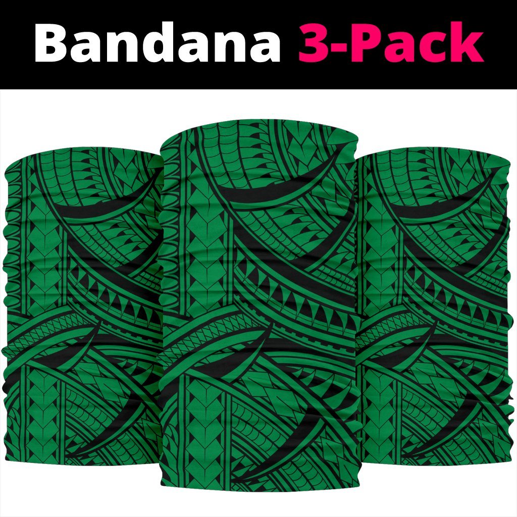 Polynesian Lines Tatau Green Unisex Bandana One Size Green - Polynesian Pride