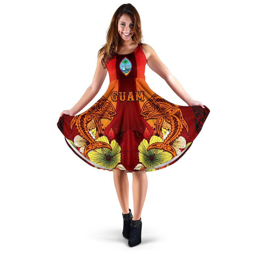 Guam Women's Dress - Tribal Tuna Fish - Polynesian Pride