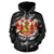 Custom Polynesian Royal Coat of Arms Kanaka Map Hawaii Custom Zip Hoodie Gray - Polynesian Pride