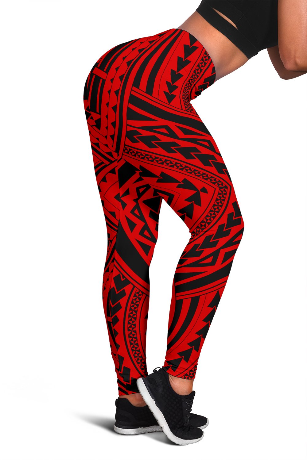 Polynesian Tradition Red Hawaii Women's Leggings AH Red - Polynesian Pride