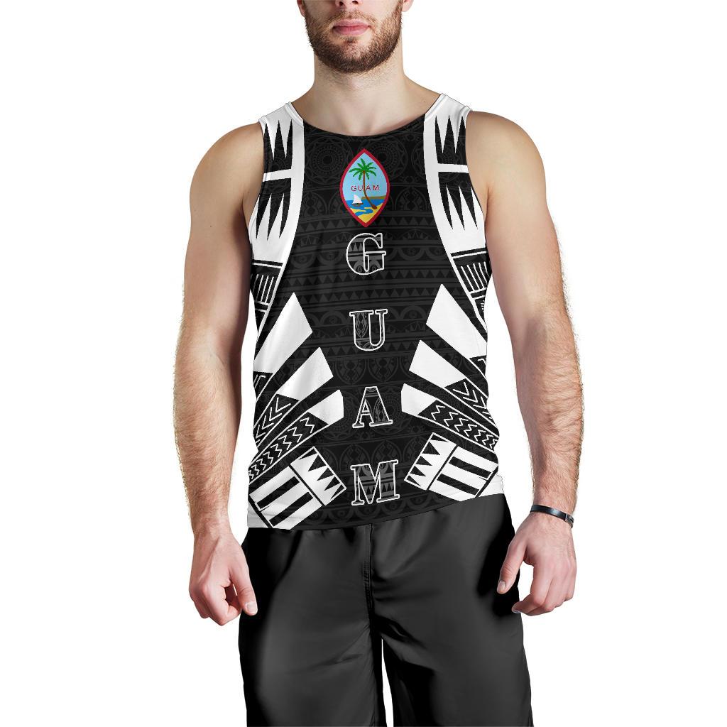 Guam Men Tank Top - Polynesian Tattoo Black Black - Polynesian Pride