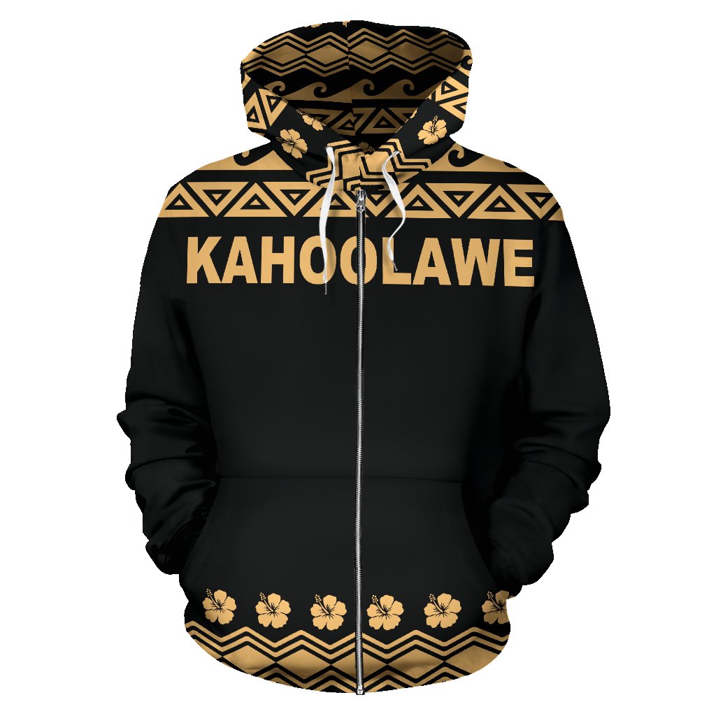 Kahoolawe All Over Zip up Hoodie Polynesian Turtle Hoodie - Polynesian Pride