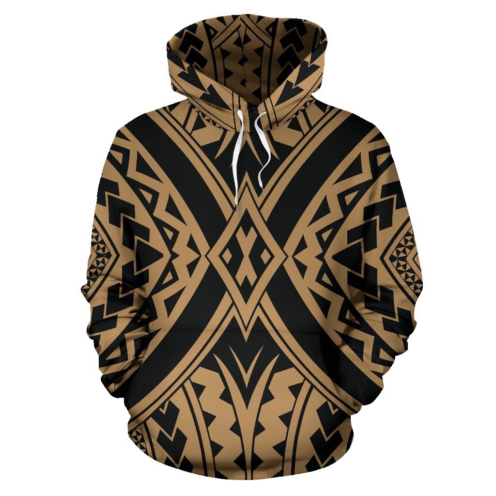 Hawaii Hoodie Polynesian Tradition Gold Pullover Unisex Art - Polynesian Pride