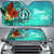 Northern Mariana Islands Auto Sun Shade - Tropical Flowers Style Auto Sun Shade - Northern Mariana Islands Universal Fit Green - Polynesian Pride