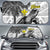 Hawaii Auto Sun Shade - Turtle Palm Tree White Auto Sun Shade Universal Fit White - Polynesian Pride