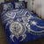 Chuuk Polynesian Quilt Bed Set - Chuuk Flag & White Turtle Blue Version BLUE - Polynesian Pride