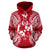 Tonga Polynesian ll Over Hoodie Map Red White - Polynesian Pride