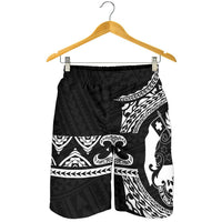 Tonga Polynesian All Over Print Men's Short - Black Version Black - White - Polynesian Pride