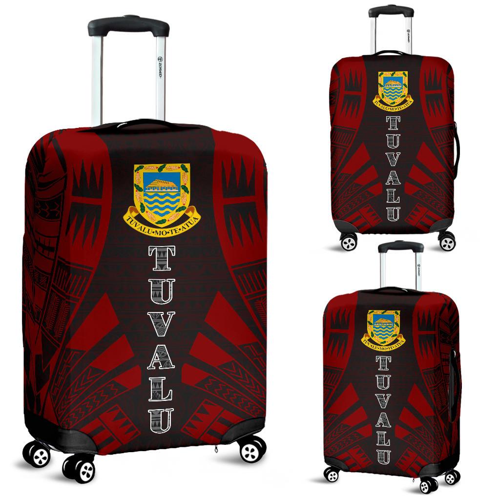 Tuvalu Luggage Cover - Polynesian Tattoo Red Red - Polynesian Pride