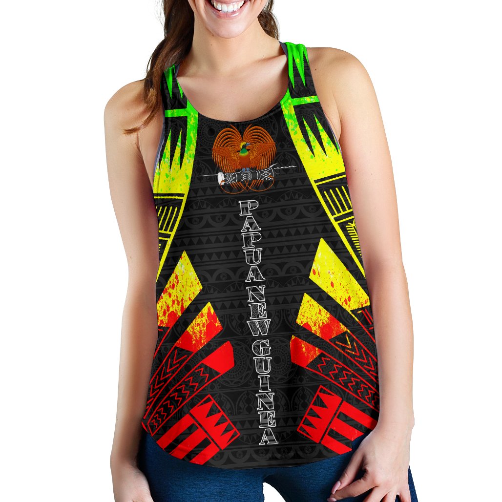 Papua New Guinea Women Racerback Tank - Polynesian Tattoo Reggae Art - Polynesian Pride