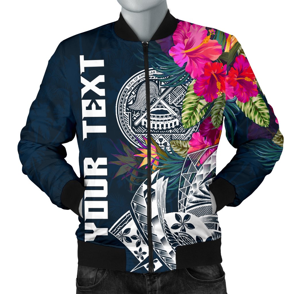 American Samoa Custom Personalised Men's Bomber Jacket - Summer Vibes Blue - Polynesian Pride