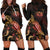 Hawaii Polynesian Hoodie Dress - Turtle With Blooming Hibiscus Gold Gold - Polynesian Pride