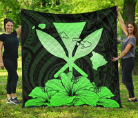 Hawaiian Kanaka Premium Quilt Hibiscus Polynesian Love Green Green - Polynesian Pride