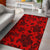 Hawaii Area Rug Polynesian Turtle Palm And Sea Pebbles AH Rug Red - Polynesian Pride