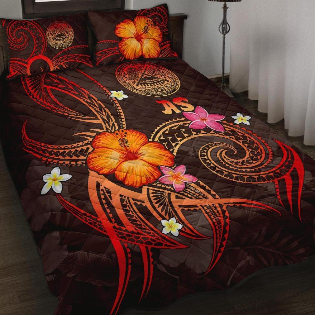 American Samoa Polynesian Quilt Bed Set - Legend of American Samoa (Red) Red - Polynesian Pride