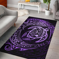 Hawaiian Map Turtle Polynesian Circle Rug AH Rug Purple - Polynesian Pride