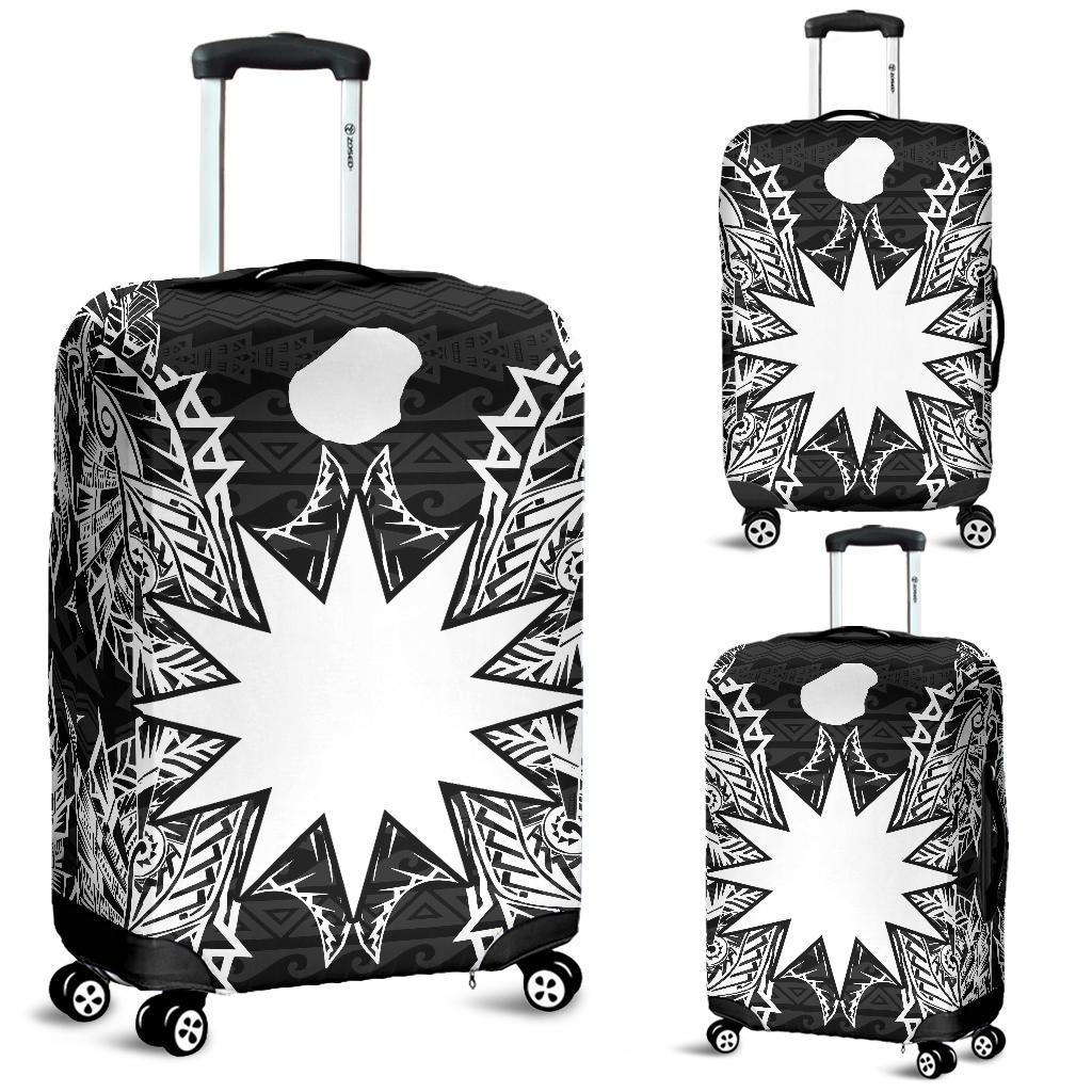 Nauru Polynesian Luggage Covers Map Black Black - Polynesian Pride