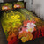 Custom Personalised Samoa Quilt Bed Set- Humpback Whale with Tropical Flowers (Yellow) Yellow - Polynesian Pride