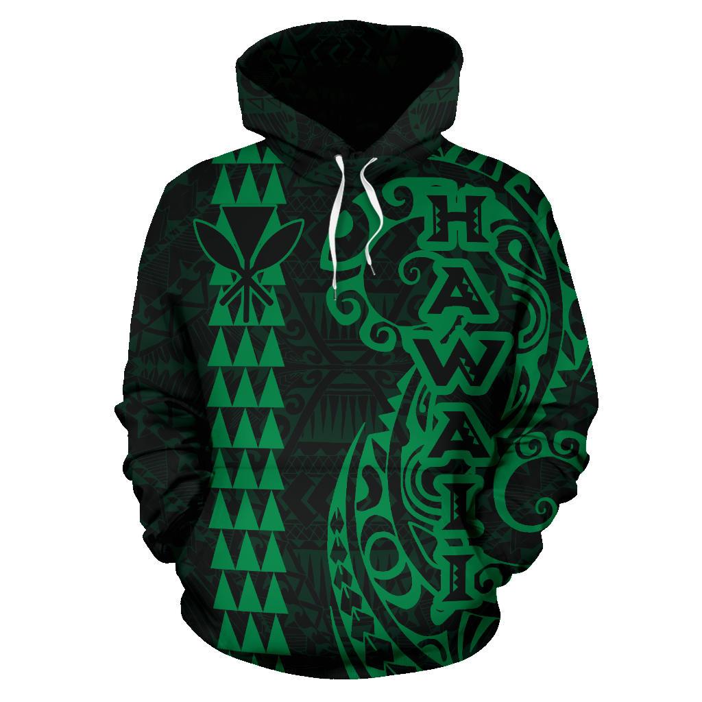 Hawaii Tattoo Hoodie Green - Polynesian Pride