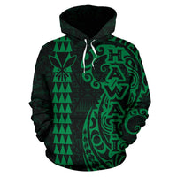 Hawaii Tattoo Hoodie Green - Polynesian Pride