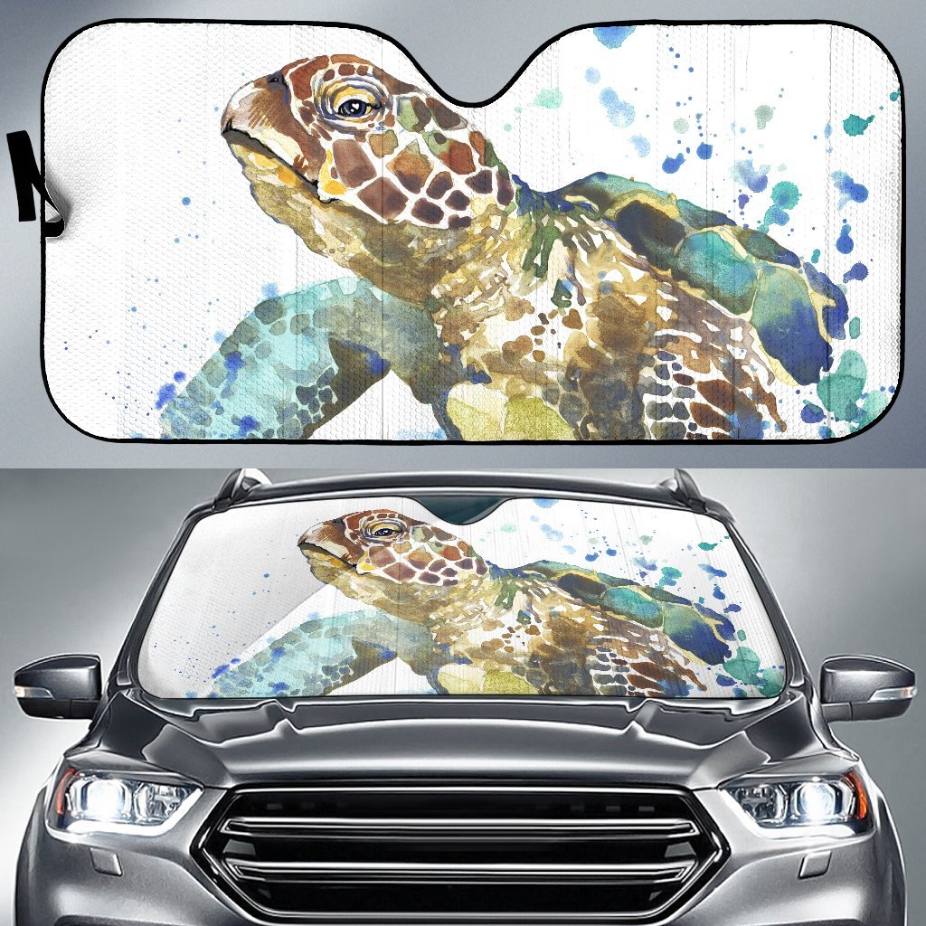 Hawaii Sea Turtle Car Sun Shade Auto Sun Shade Universal Fit Blue - Polynesian Pride
