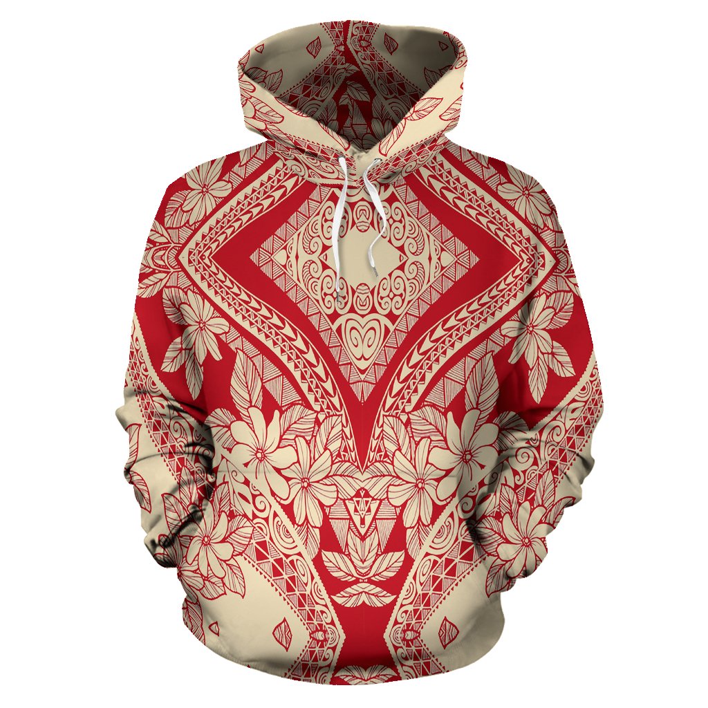 Polynesian Tribal Hoodie 16 Unisex Red - Polynesian Pride