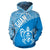 Guam Hoodie Guam Coat of Arm In Turtle Polynesian Tattoo Blue White - Polynesian Pride