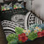 American Samoa Quilt Bed Set - American Samoa Coat of Arms & Polynesian Tropical Flowers White White - Polynesian Pride