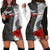 Tahiti Polynesian Custom Personalised Hoodie Dress - Coat Of Arm With Hibiscus White Black - Polynesian Pride