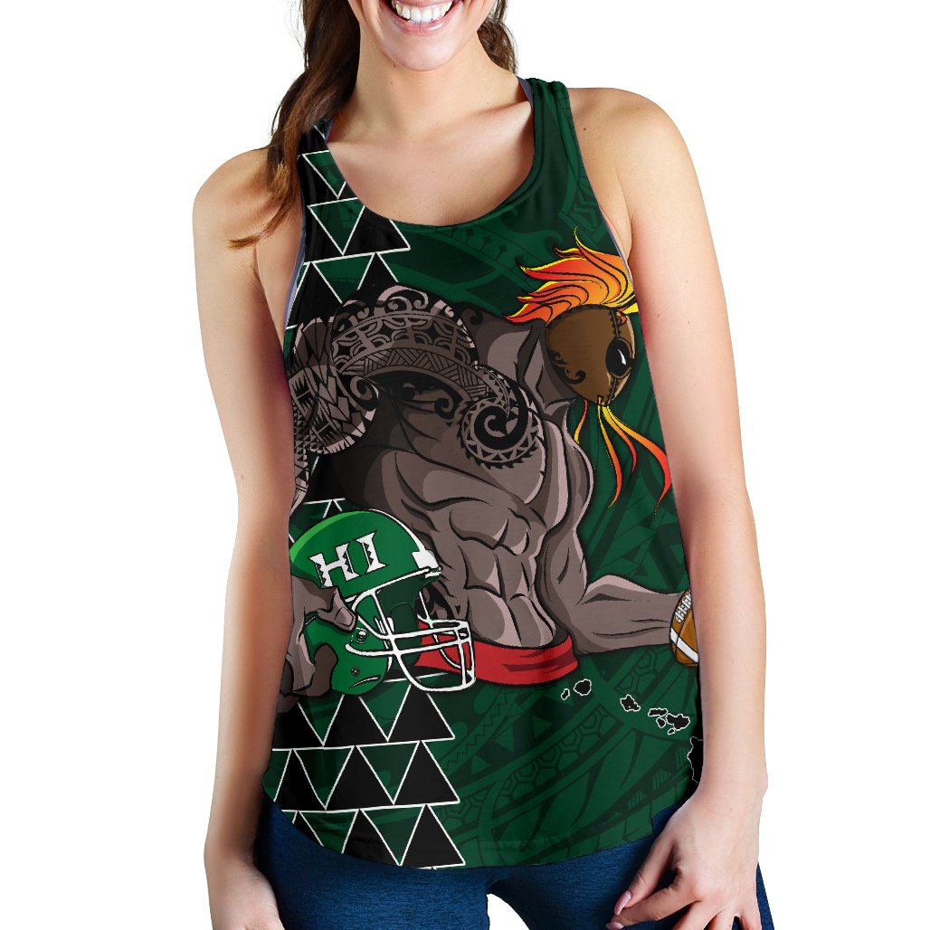 Kakau Hawaii Warrior Football Women's Racerback Tank AH - Polynesian Pride