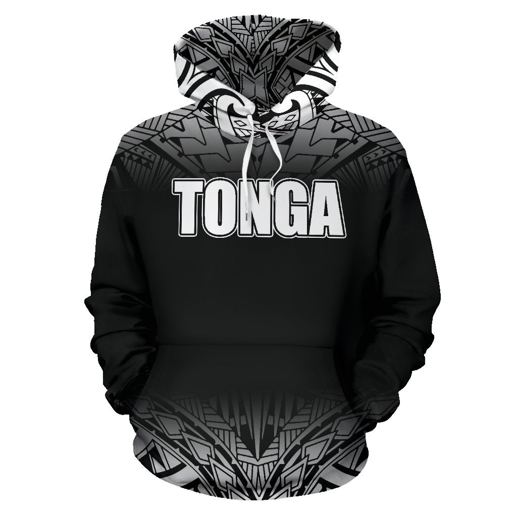 Tonga All Over Hoodie Fog Black Style - Polynesian Pride