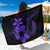 Hawaii Fish Hook Hibiscus Plumeria Poly Sarong - Purple Sarong One Size Purple - Polynesian Pride