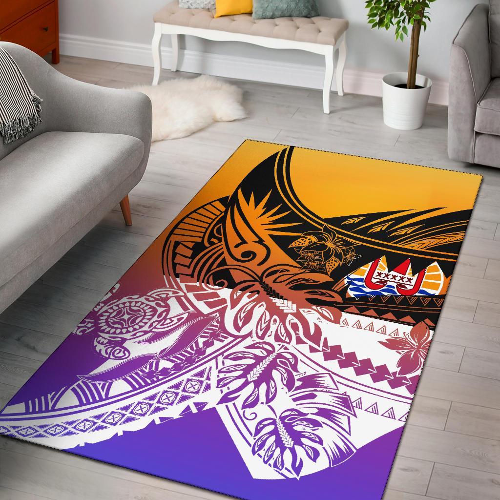 Tahiti Area Rug - Tribal Jungle Pattern Purple - Polynesian Pride