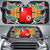 Wallis & Futuna Auto Sun Shades - Coat Of Arms With Tropical Flowers Auto Sun Shade - Wallis & Futuna Universal Fit Black - Polynesian Pride