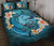 Vanuatu Polynesian Quilt Bed Set - Blue Plumeria Animal Tattoo Blue - Polynesian Pride